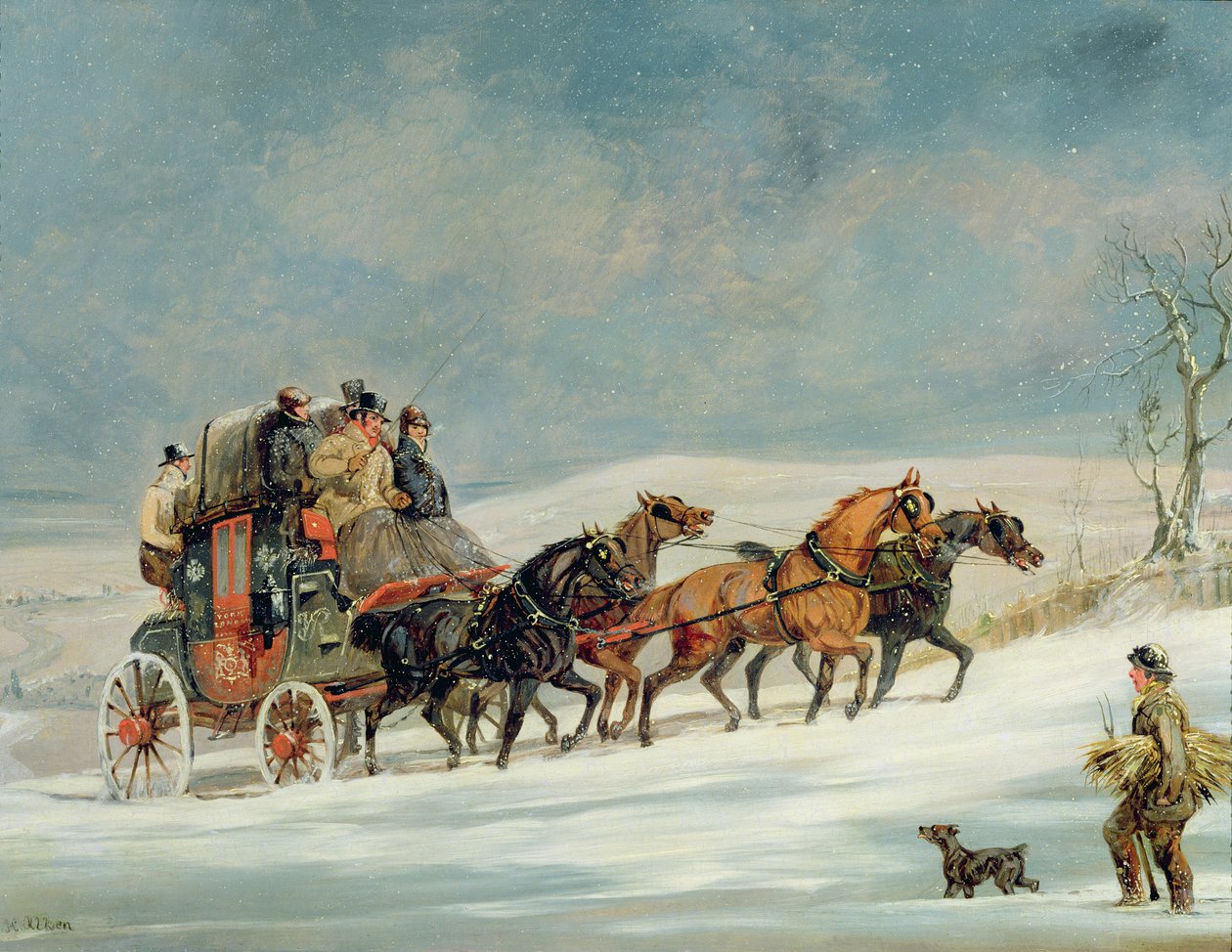 Trener i snøen av Henry Thomas Alken