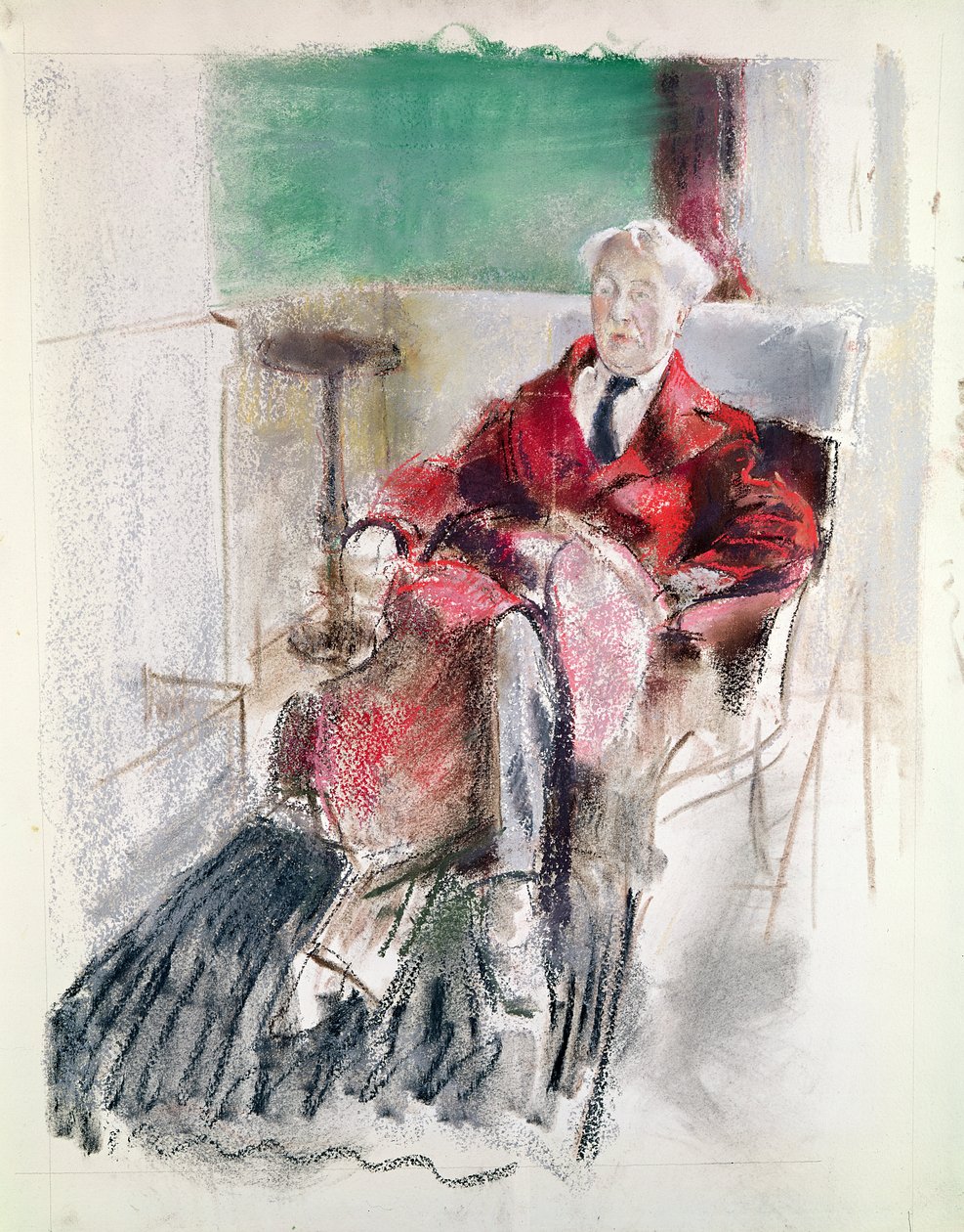 Portrett av George Moore (1852-1933) ca. 1920 (pastell på papir) av Henry Tonks