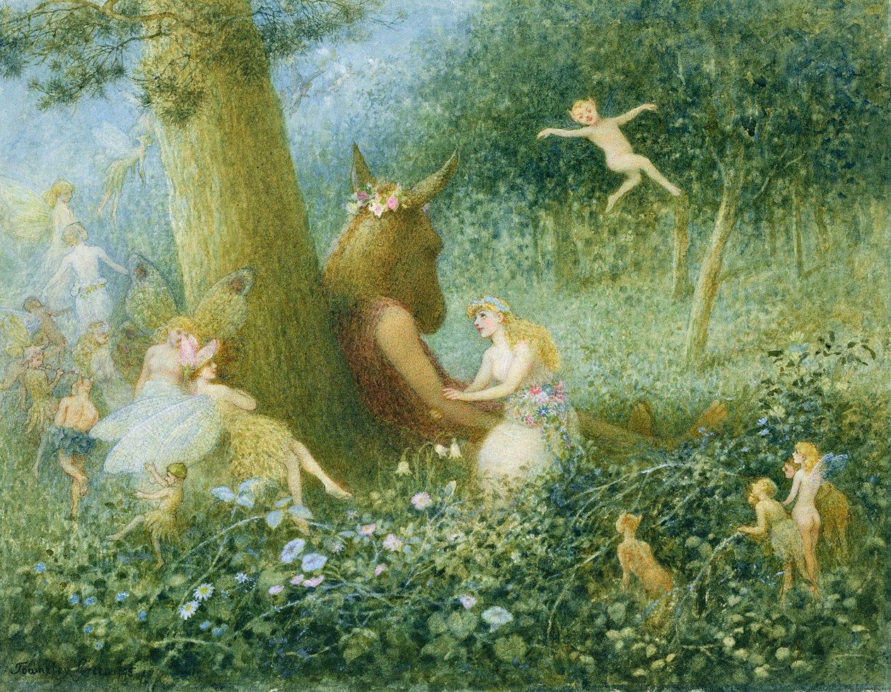 En midtsommernattsdrøm, 1895 (wc med kroppsfarge på papir) av Henry Towneley Green