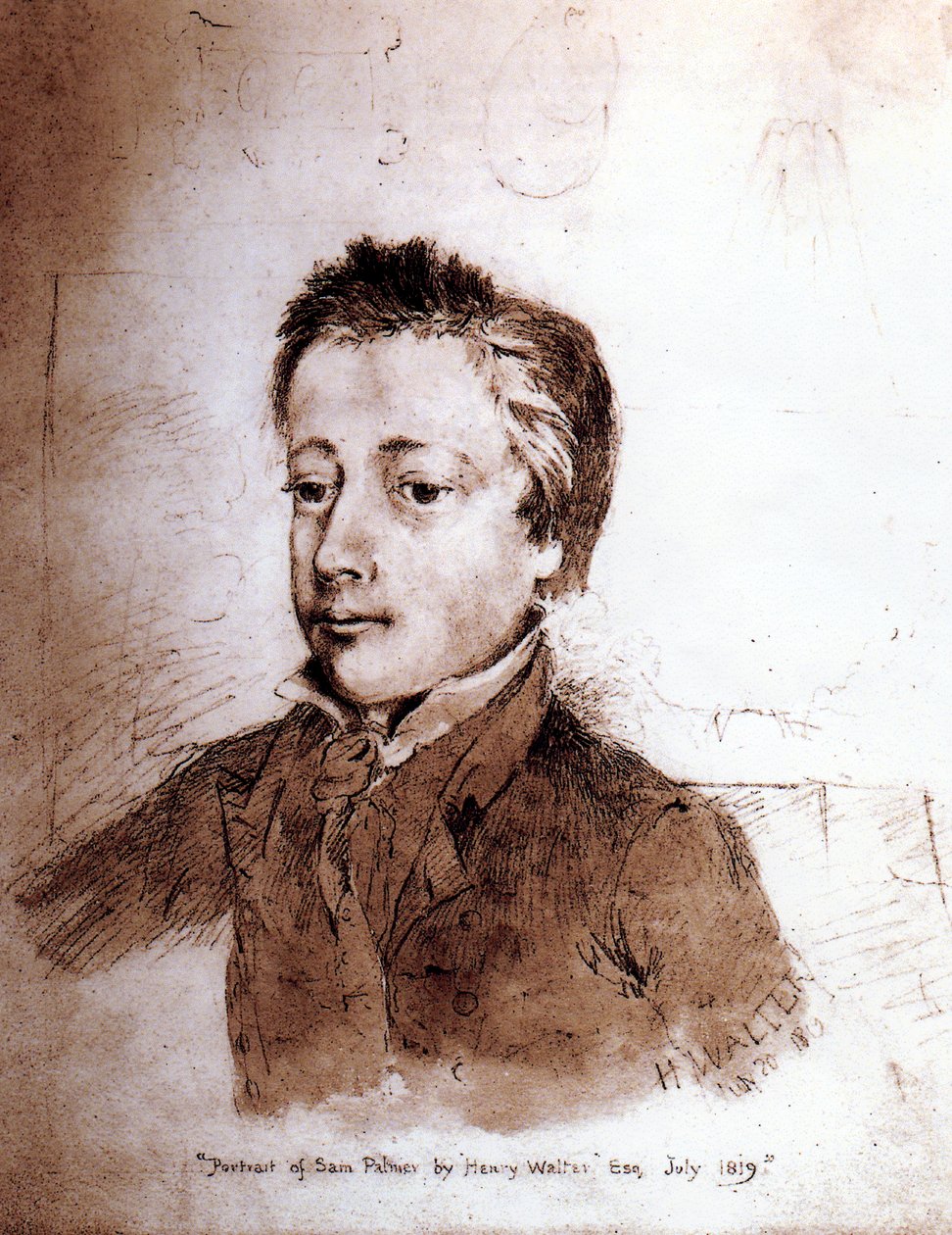 Portrett av Samuel Palmer (1805-81) som en gutt, 1819 av Henry Walter