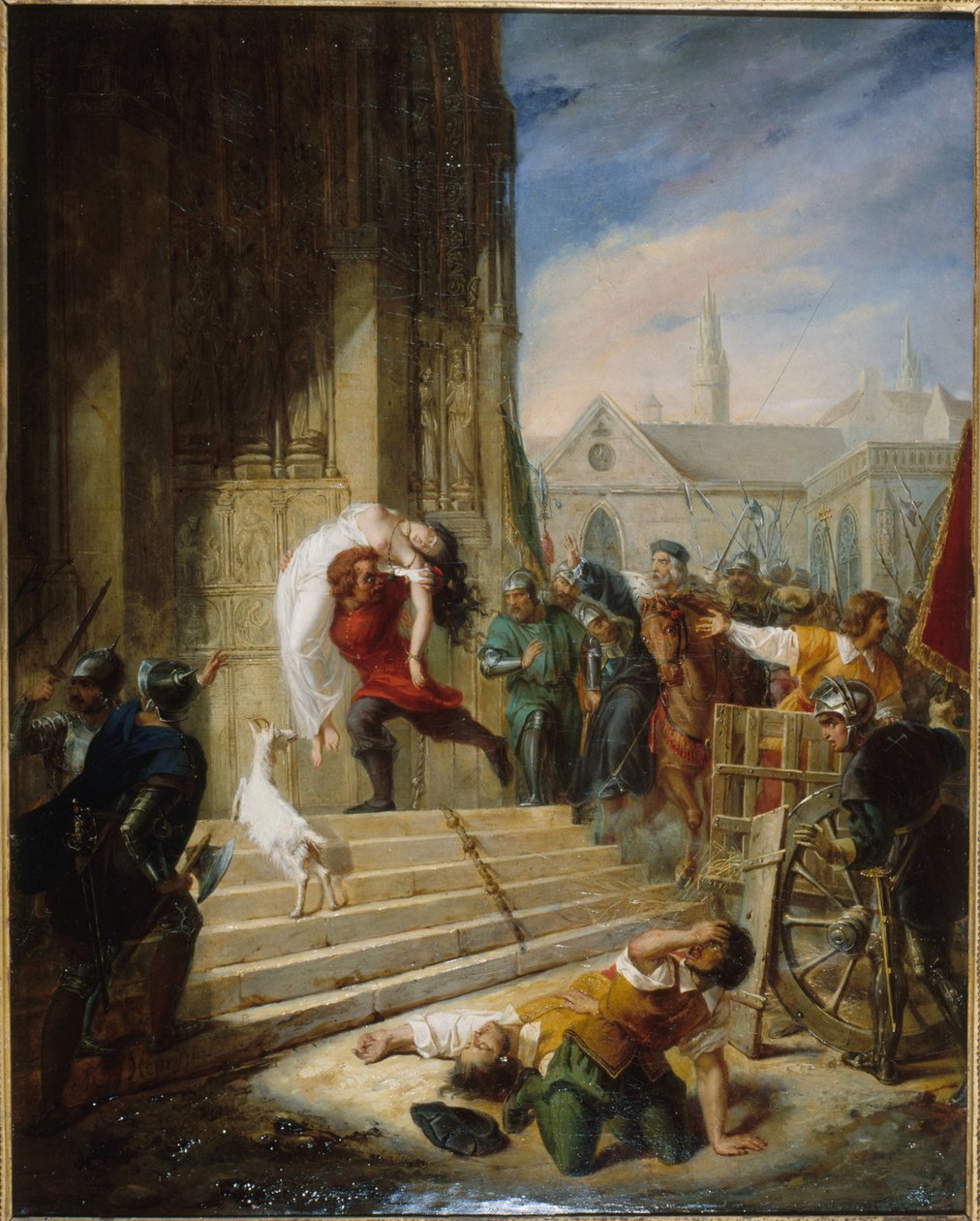 Quasimodo redder Esmeralda fra bødlene, 1832. av Henry