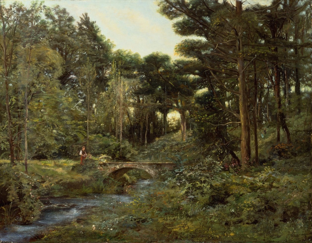 Skoglandskap (olje på lerret) av Henry Arthur Bonnefoy