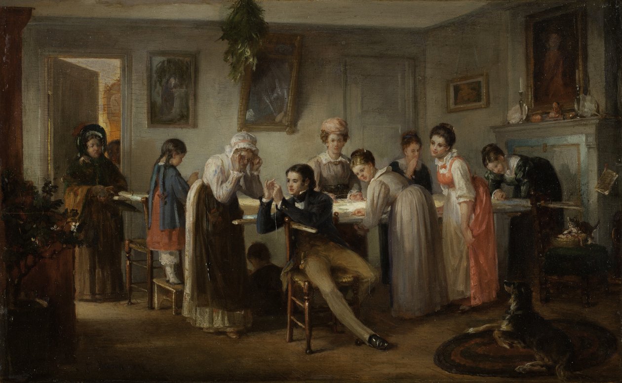 Quilting Party, 1872 av Henry Bacon