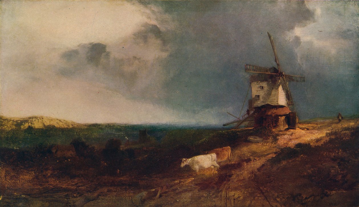 Landskap med vindmølle, 1800-tallet, 1917 av Henry Bright