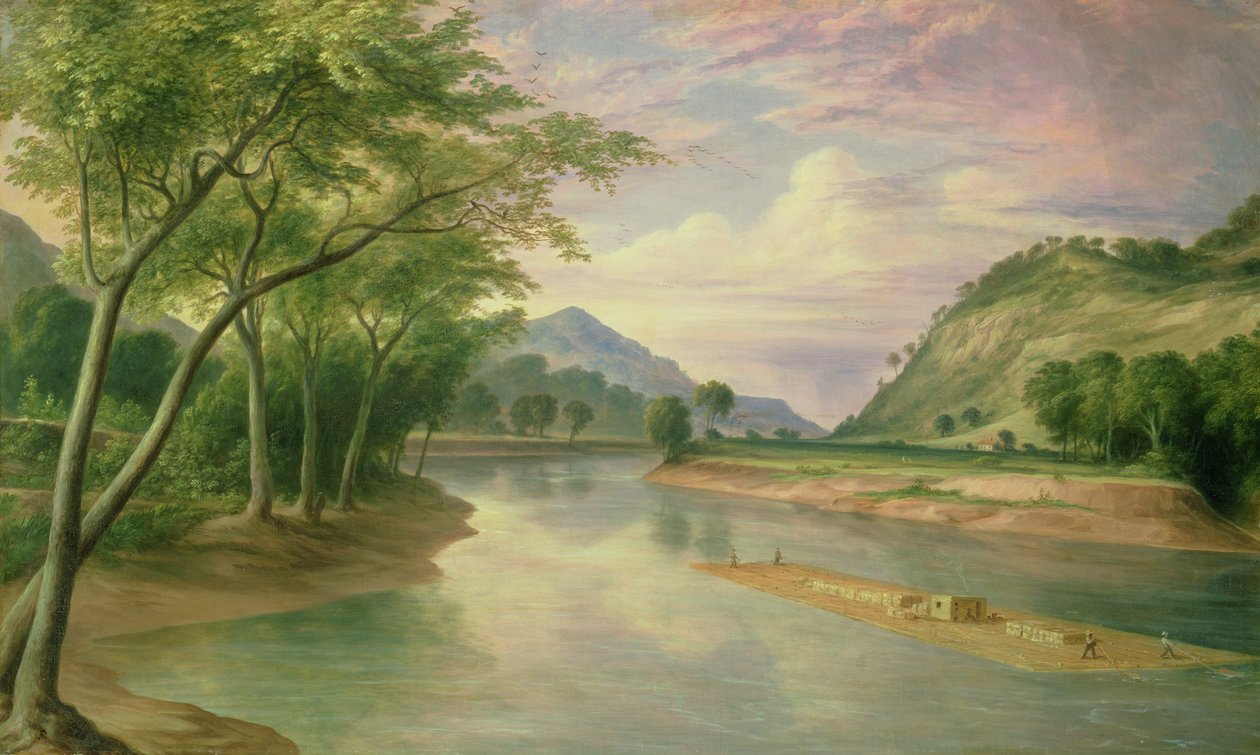 Ohio-elven nær Marietta, 1855 av Henry Cheever Pratt