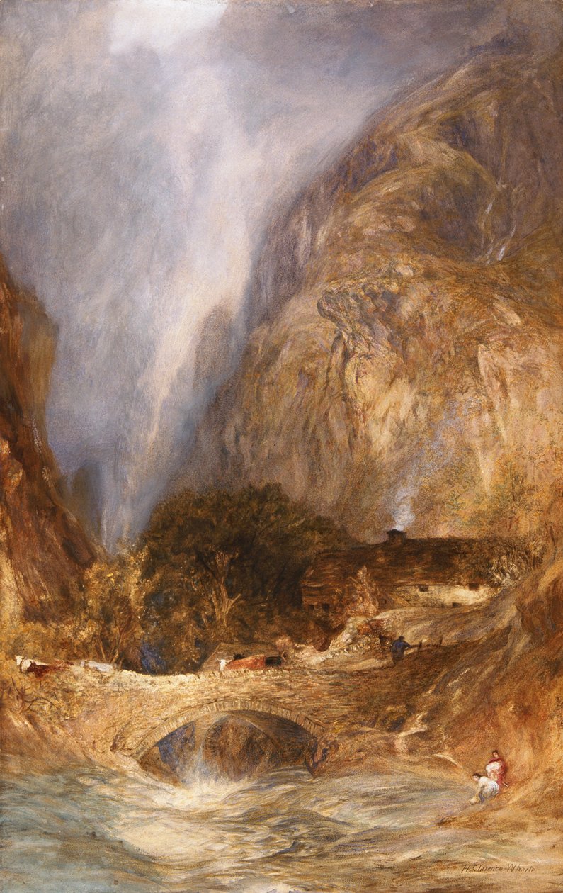 'Den romerske broen', c1880-1900 av Henry Clarence Whaite