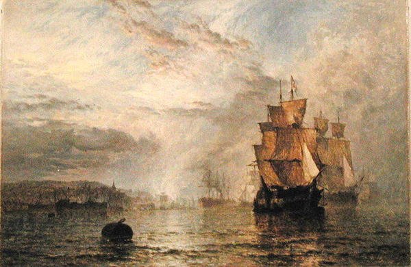 Frakt ble beroliget i et elvemunning om kvelden av Henry Dawson