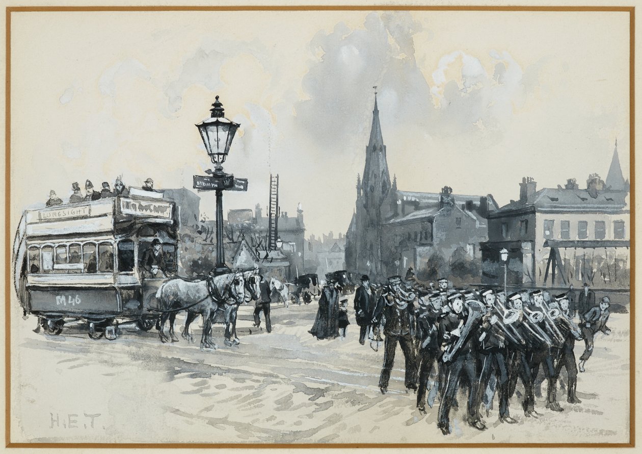 Ardwick Green og Methodist Free Church av Henry Edward Tidmarsh