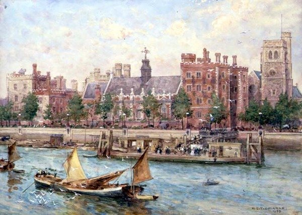 Lambeth Palace fra broen av Henry Edward Tidmarsh