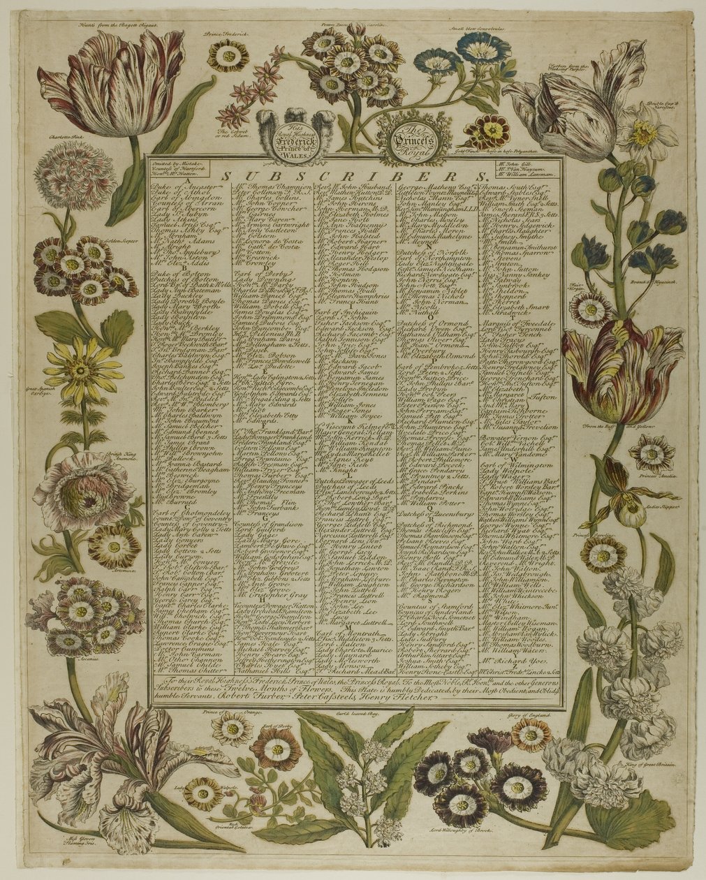 Tittelside, fra Twelve Months of Flowers av Henry Fletcher