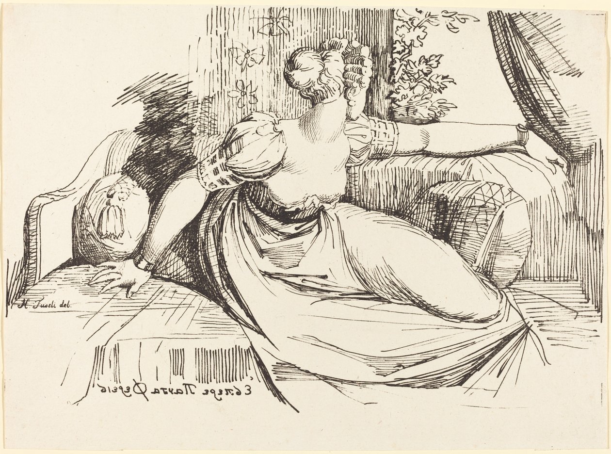 En kvinne som sitter ved vinduet av Johann Heinrich Füssli