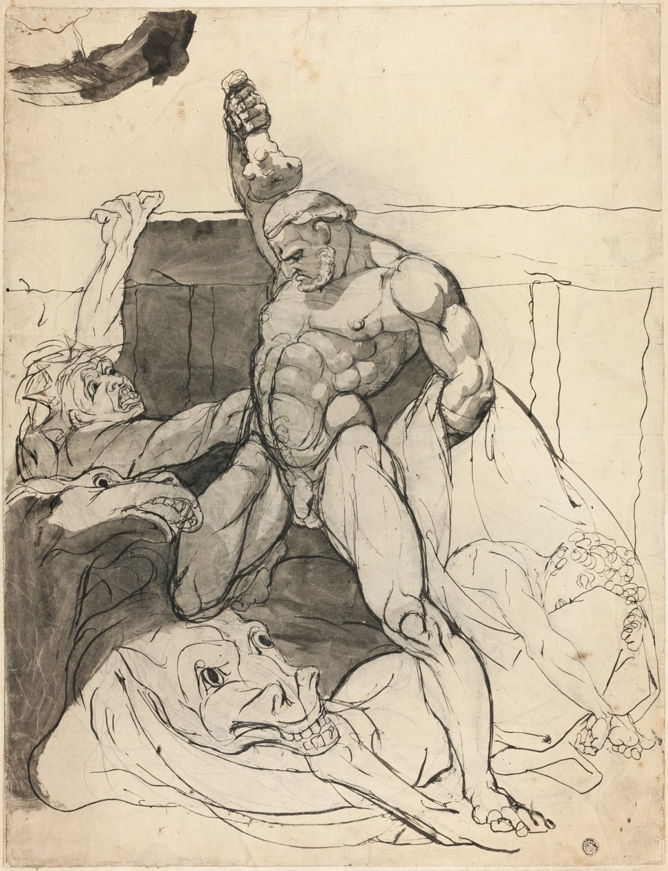 Hercules dreper Mares of Diomedes av Johann Heinrich Füssli