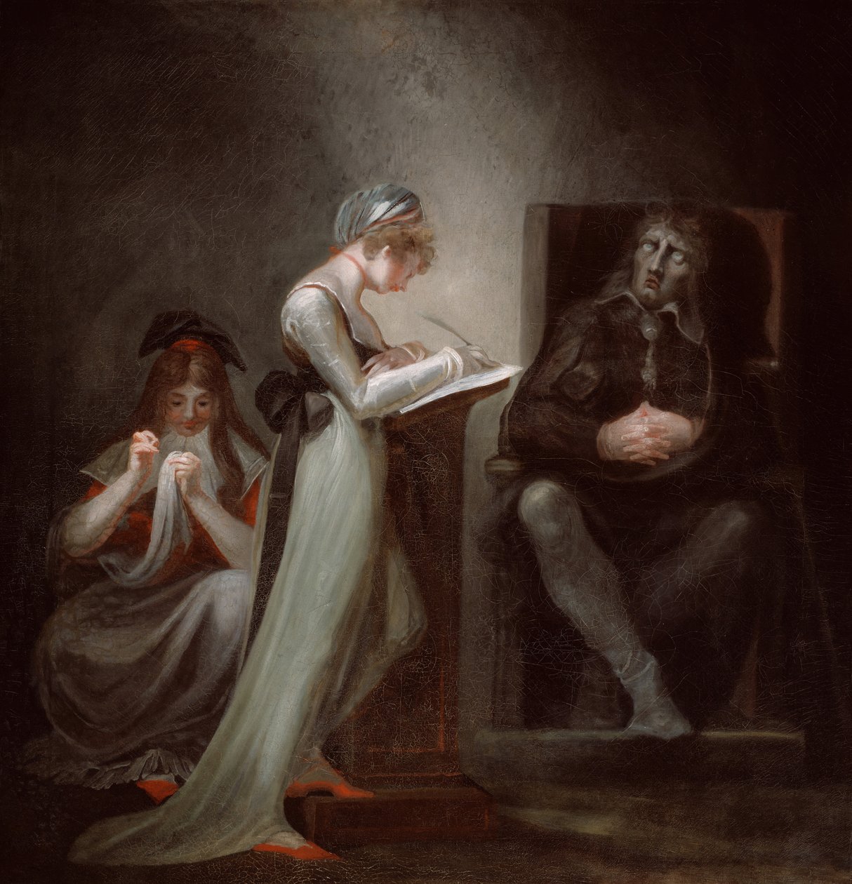 Milton dikterer til sin datter, 1794. av Johann Heinrich Füssli