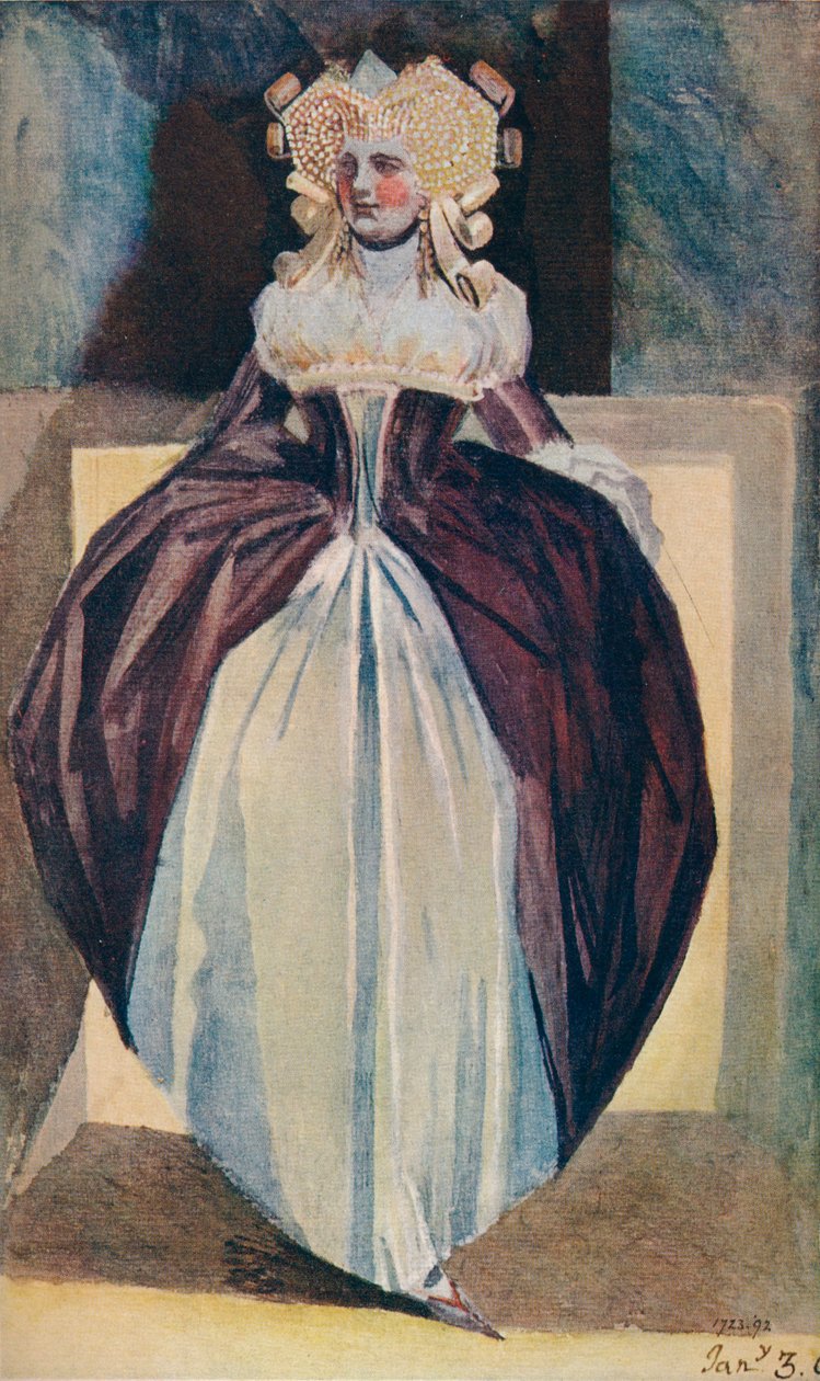 Skisse av en dame, c1700-tallet av Johann Heinrich Füssli
