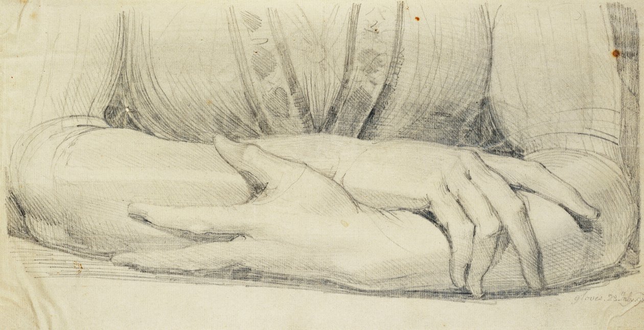 Studie av en kvinnes hansker, 1798 av Johann Heinrich Füssli
