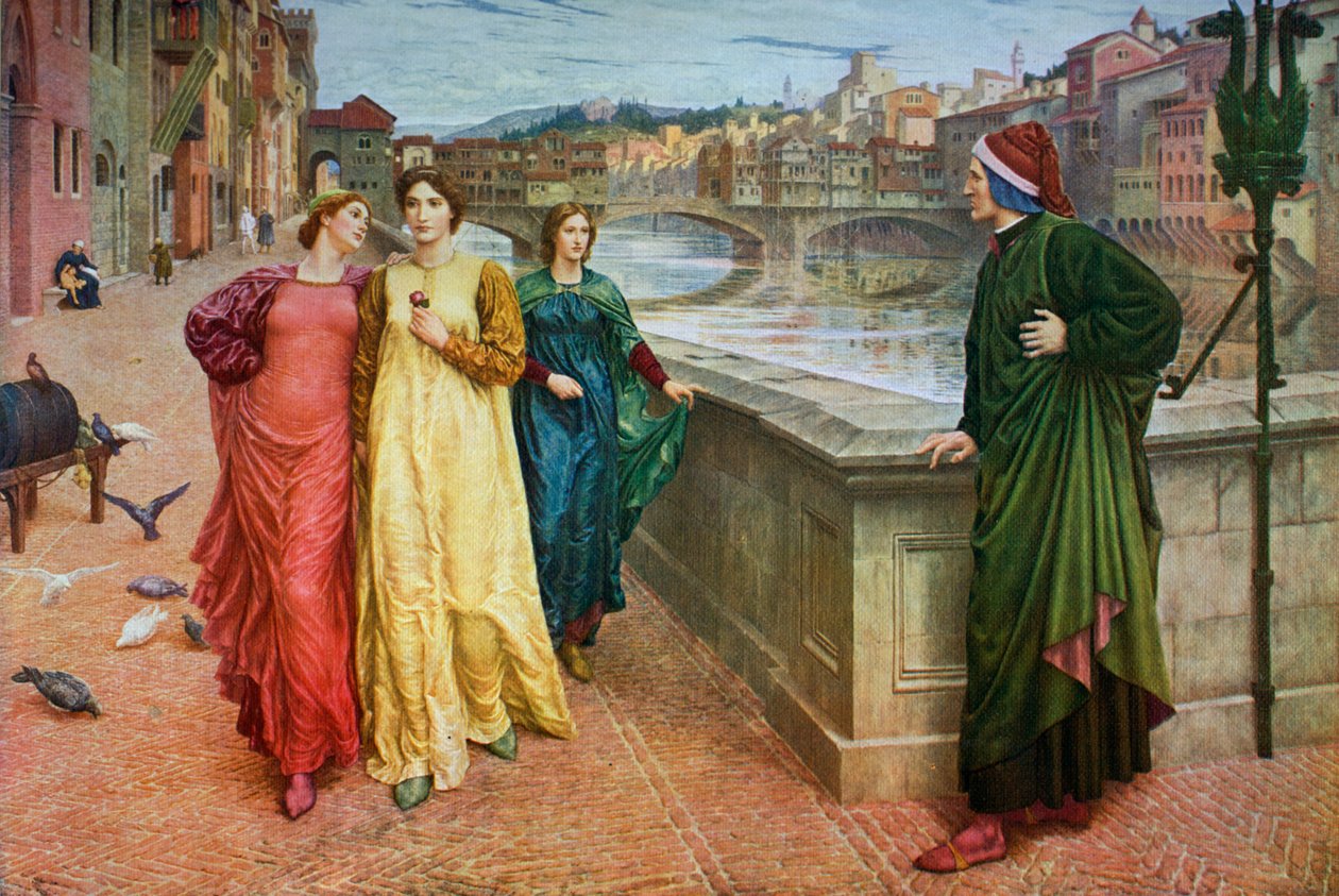 Dante og Beatrice, 1883, 1912. av Henry Holiday