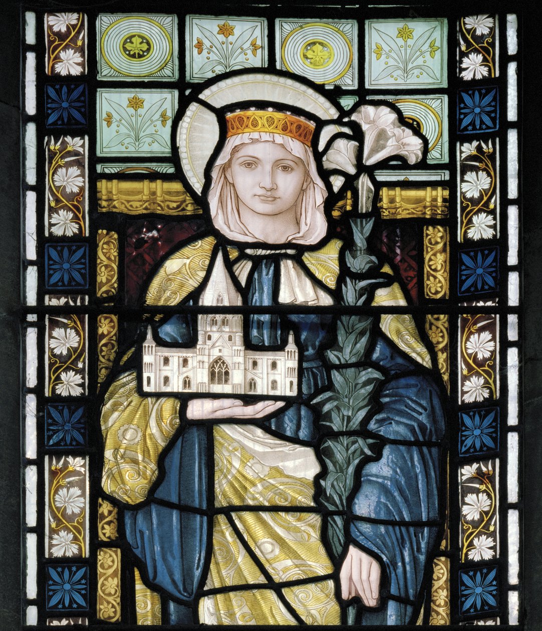 St Frideswide, ca. 1872 (farget glass) av Henry Holiday