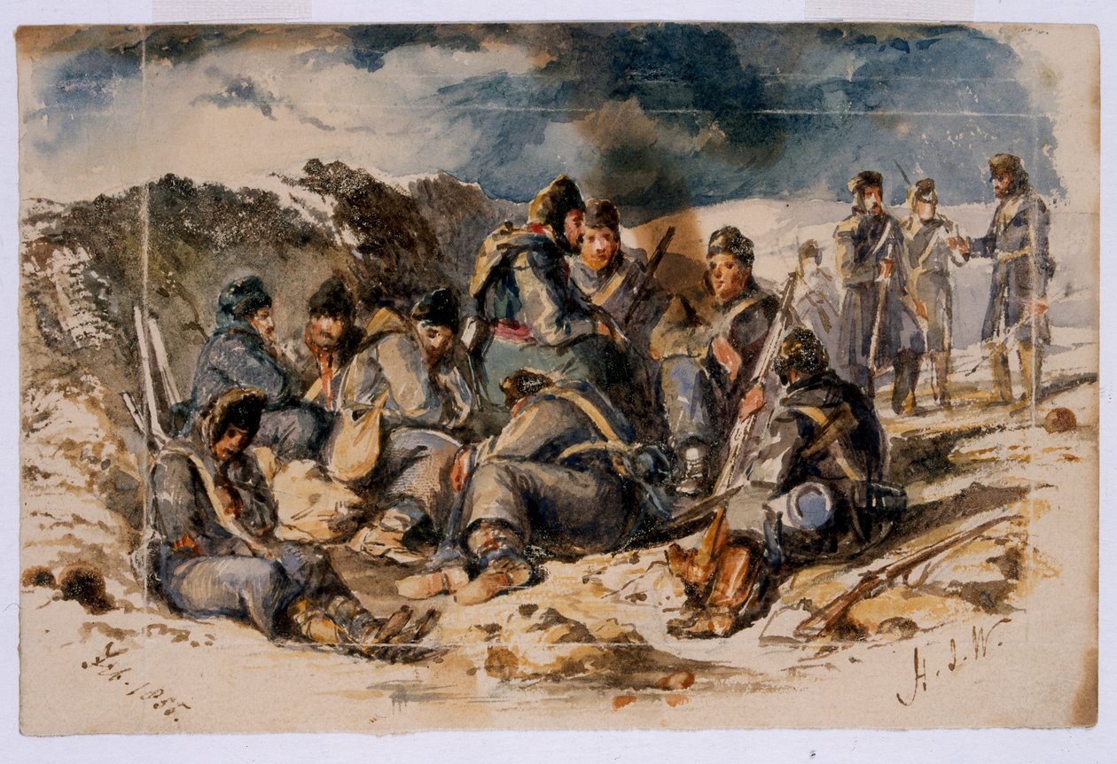 Nattscene, Sevastopol, 1855 av Henry John Wilkinson