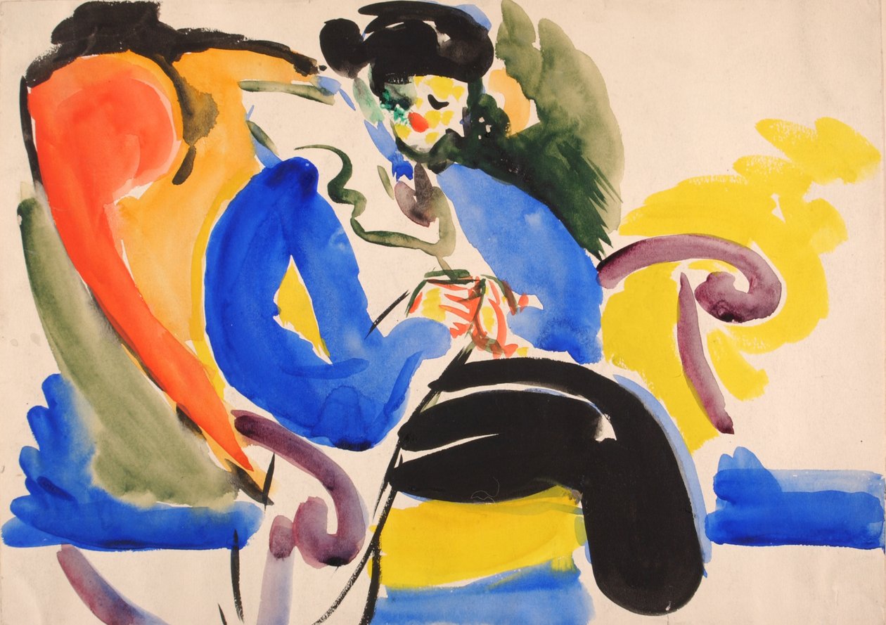 Kalligrafisk #2 kvinne på stol, 1914-1918. av Henry Lyman Saÿen