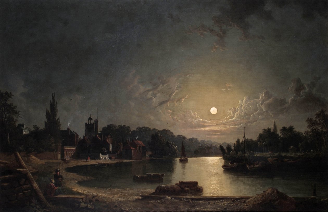 Twickenham av Moonlight, 1835 av Henry Pether