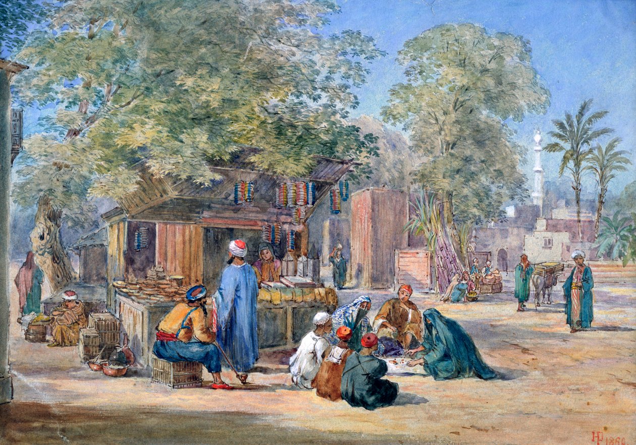 Egyptisk landsby, 1869. av Henry Pilleau