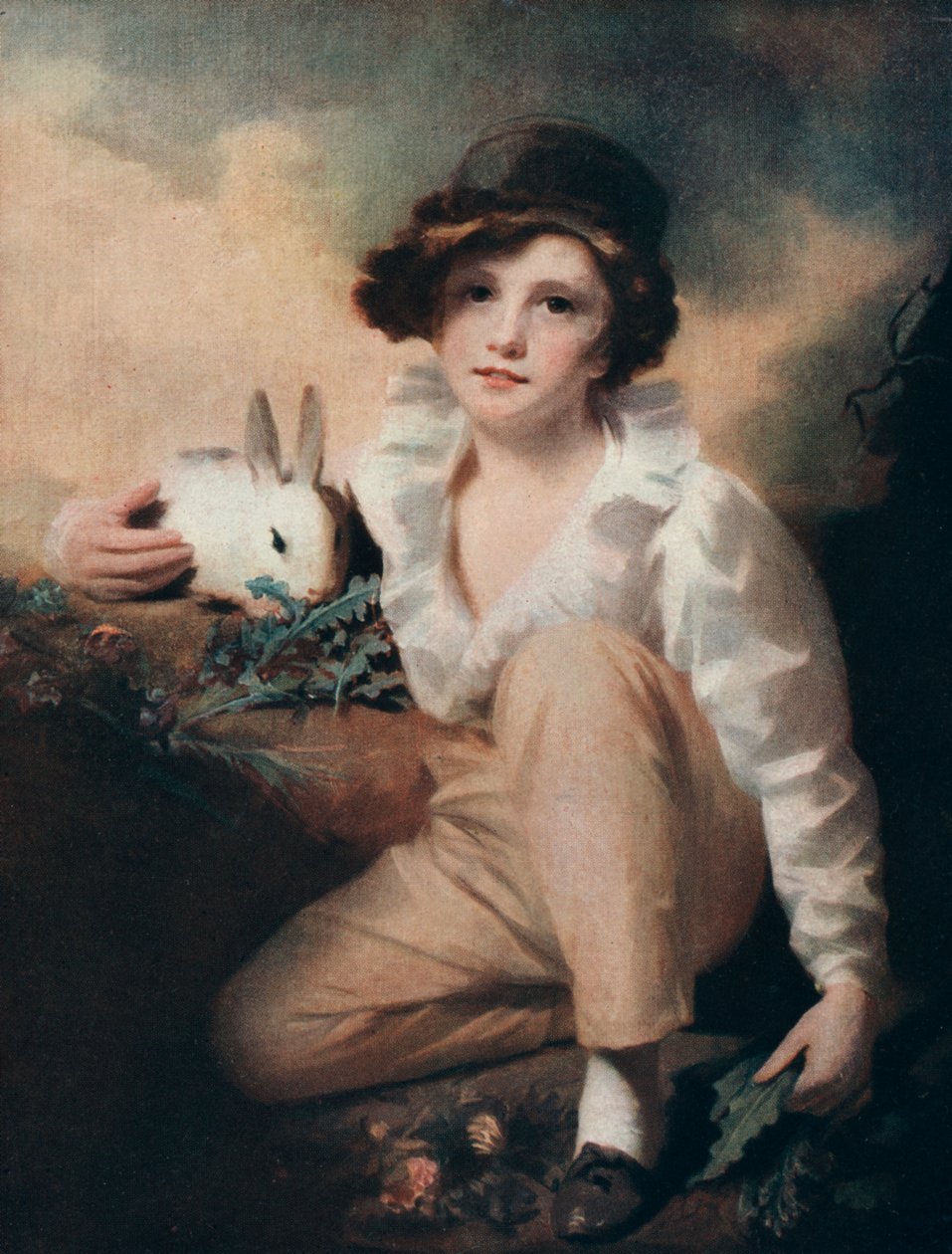 Gutt med kanin, c1814 1912. av Henry Raeburn