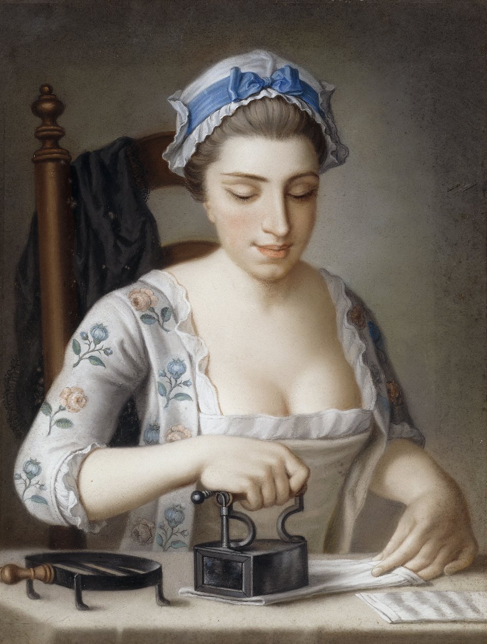 En hushjelp stryker, av Henry Robert Morland