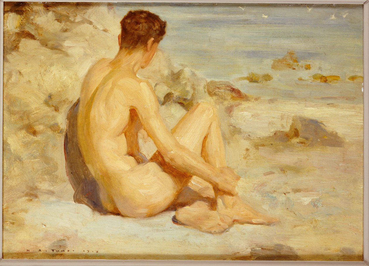 Gutt på en strand, 1912 av Henry Scott Tuke