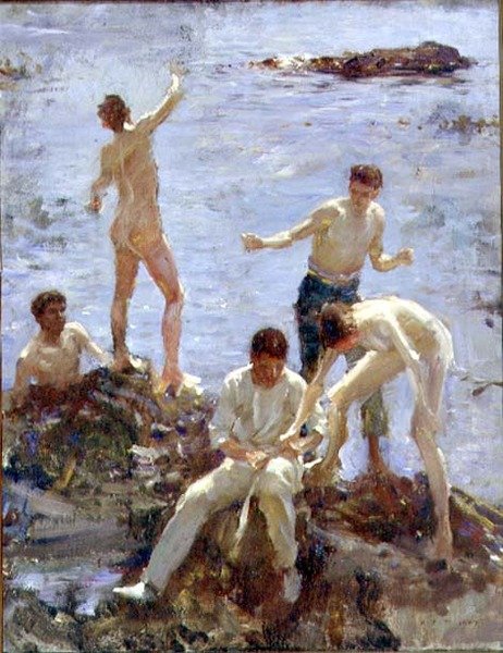 Gutter som bader av Henry Scott Tuke