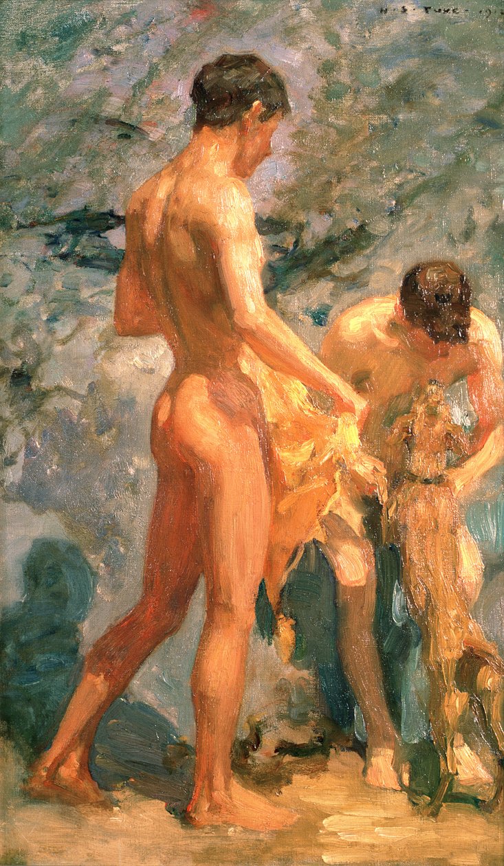 Gutter som bader, 1912 av Henry Scott Tuke