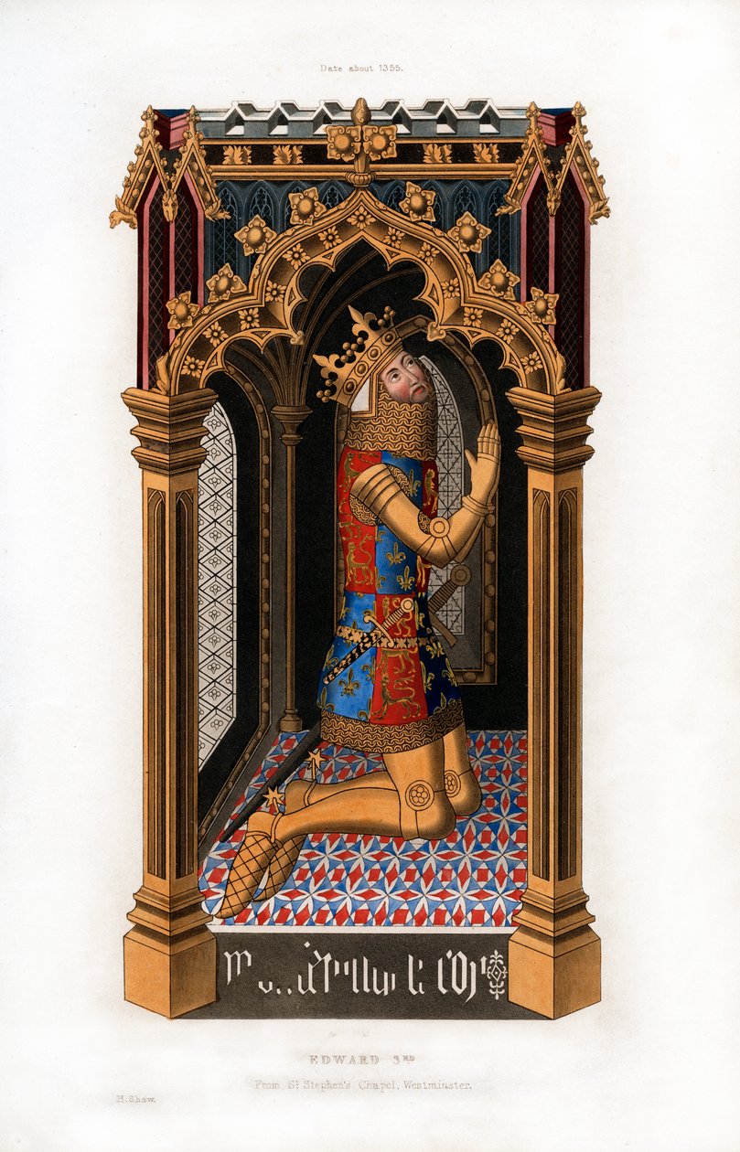 Edvard III, c1355, 1843. av Henry Shaw