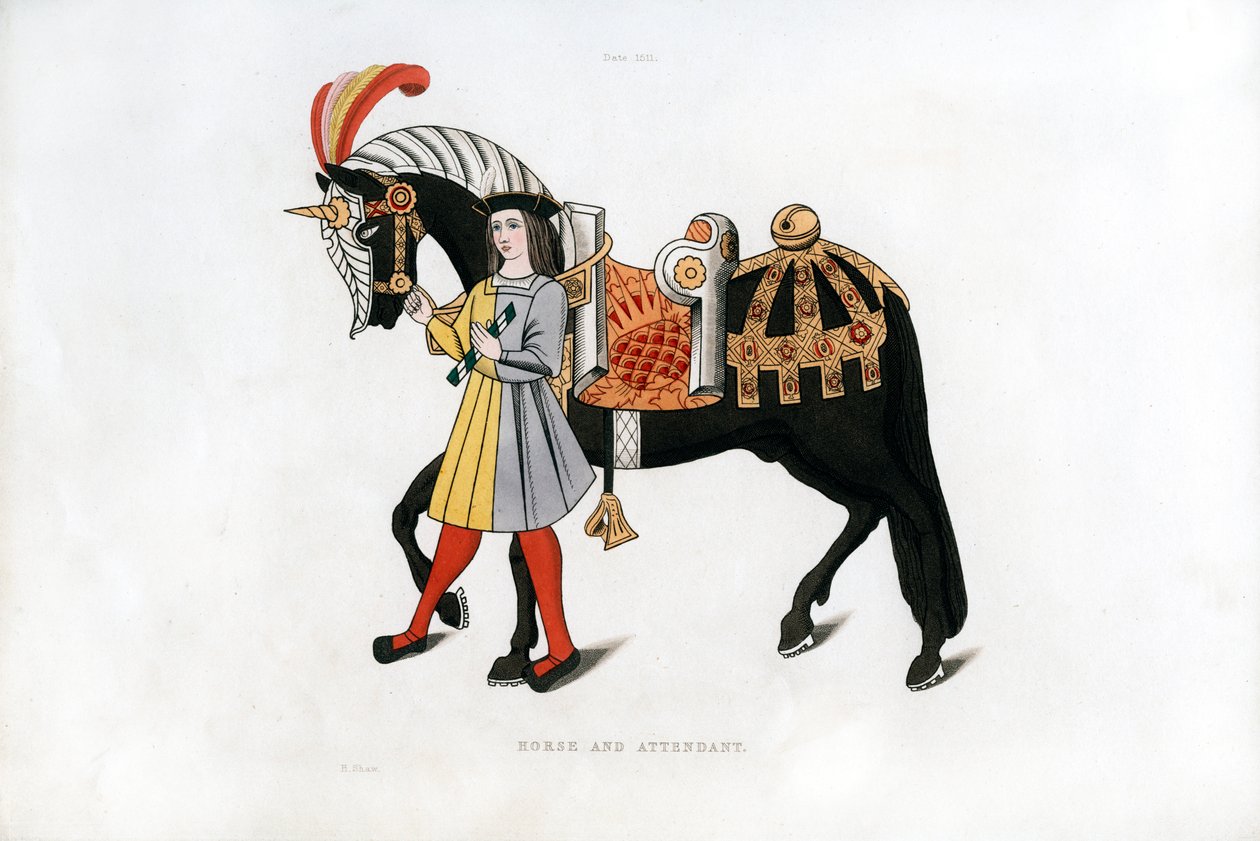 Hest og ledsager, c1511, 1843. av Henry Shaw