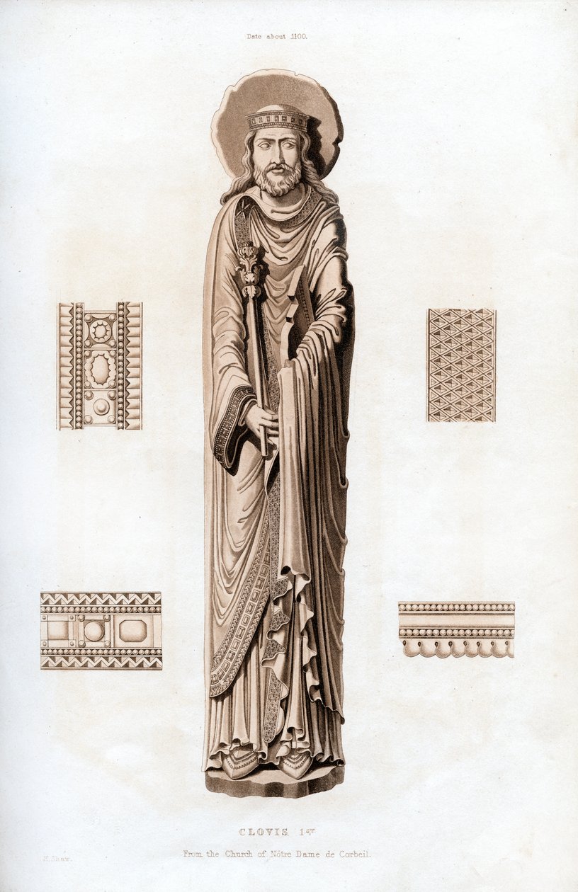 Kong Clovis I, c1100, 1843. av Henry Shaw