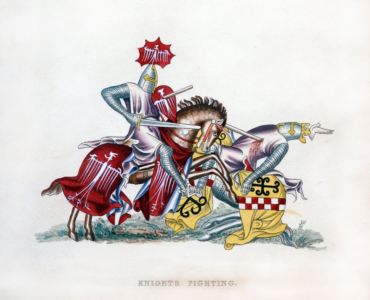 Knights fighting, c1260, 1843. av Henry Shaw