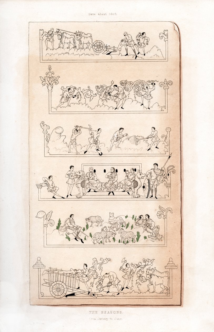 Årstidene, c1050, 1843. av Henry Shaw