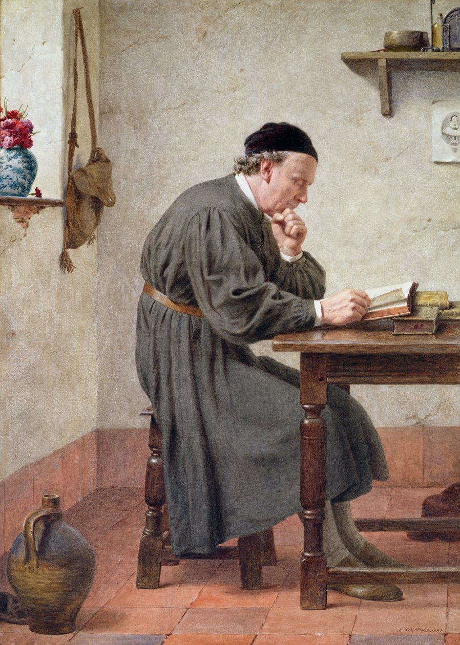 Hans favorittforfatter, 1884 (wc) av Henry Stacey Marks