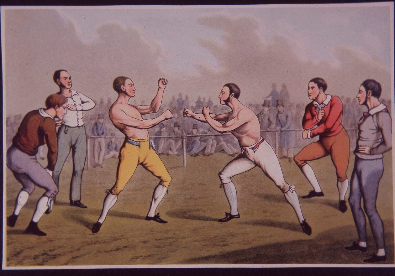 Barefist priskamp (farge litho) av Henry Thomas Alken
