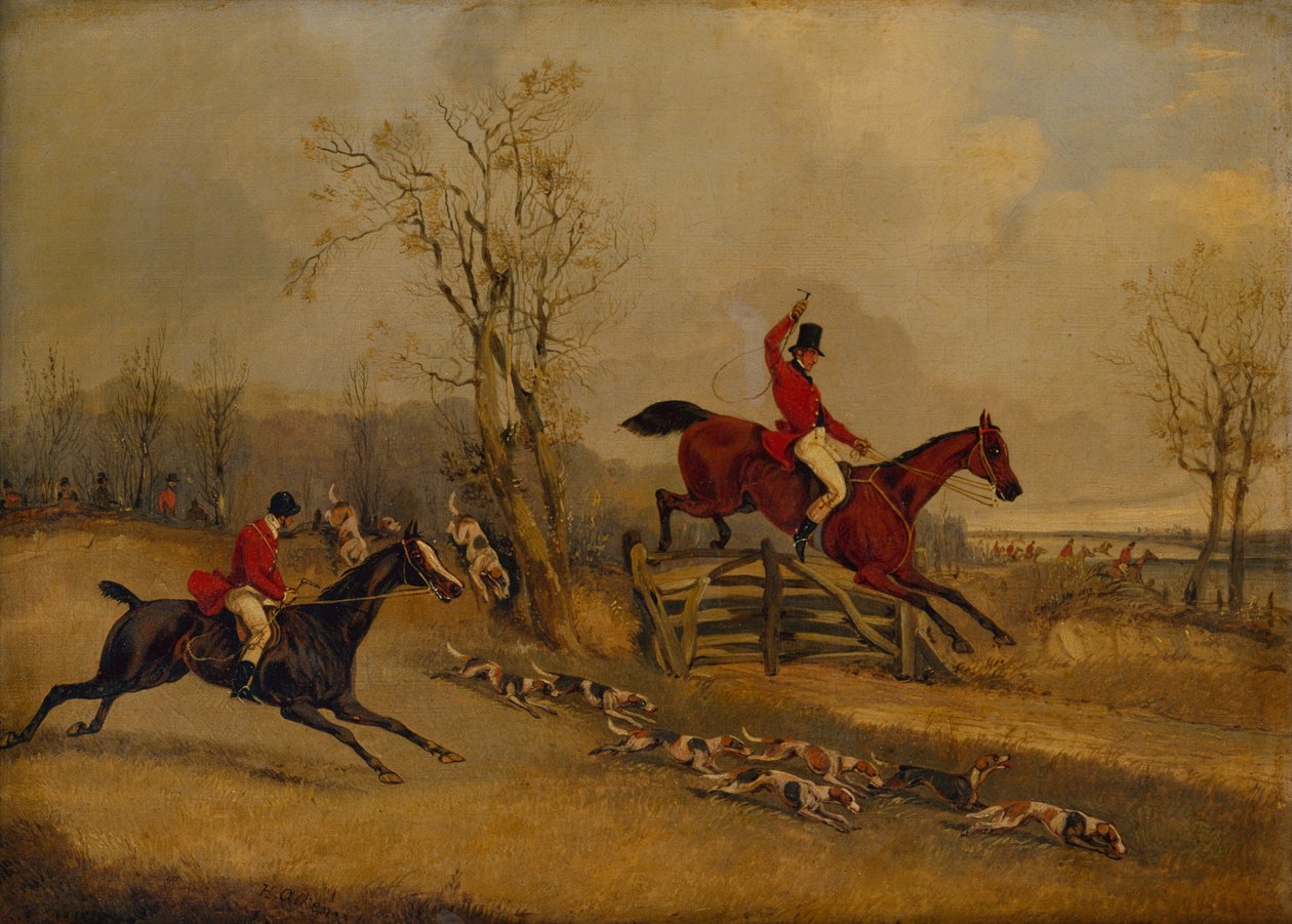 The Meet, Over the Gate (olje) av Henry Thomas Alken