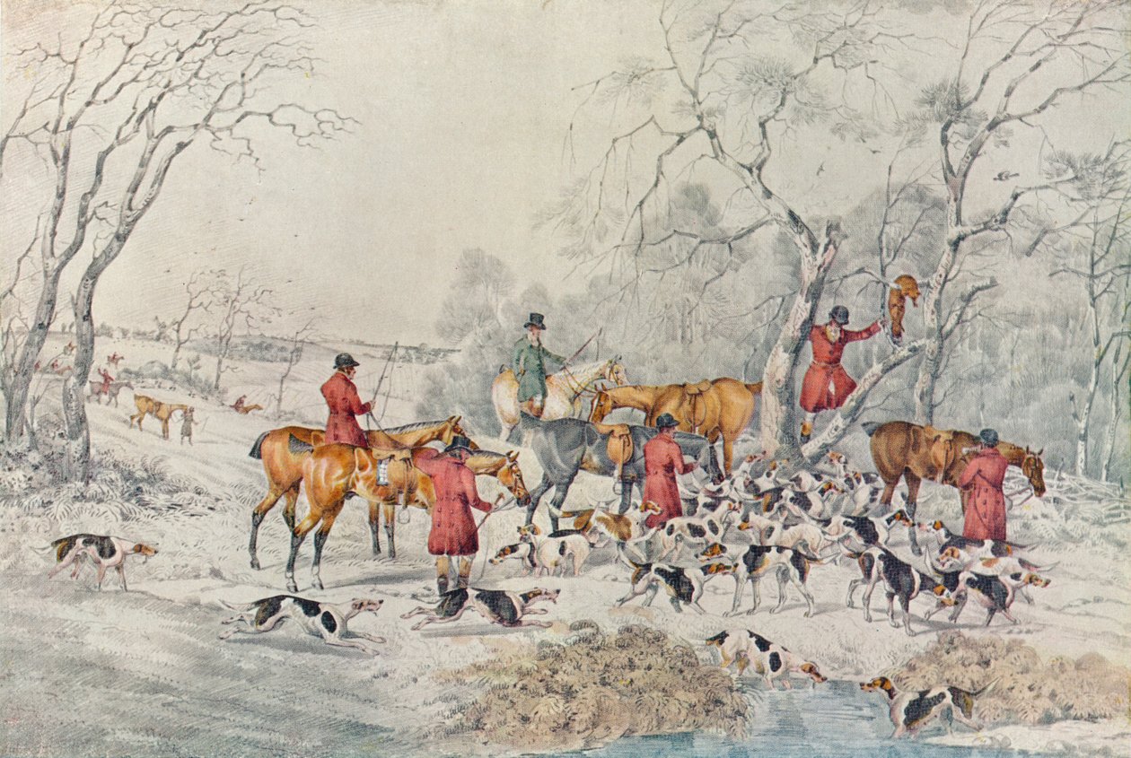 Treeing The Fox, c1800, 1922 av Henry Thomas Alken