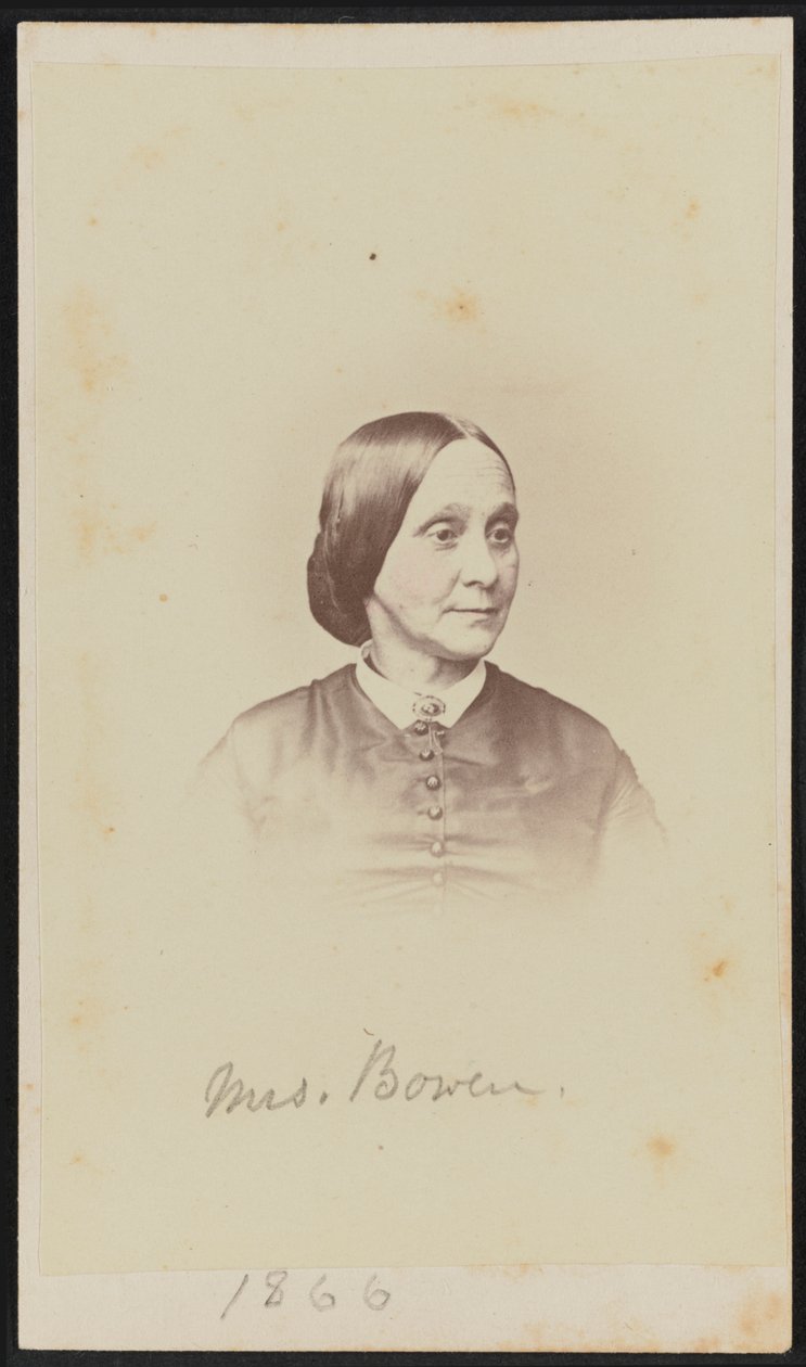 Carte-de-visite-portrett av Mrs. Bowen, 1866. av Henry Ulke
