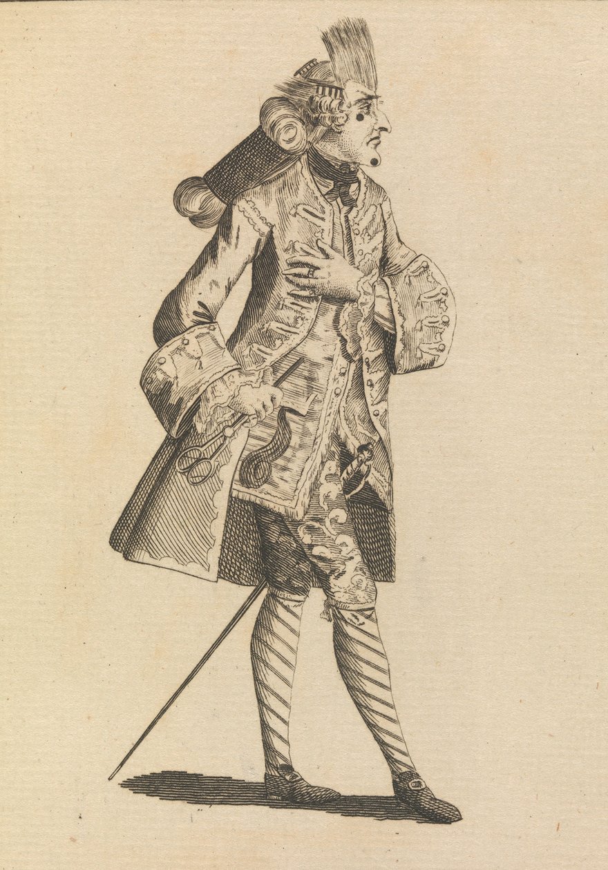 Monsieur Le Frizeur, 21. mai 1771. av Henry William Bunbury.