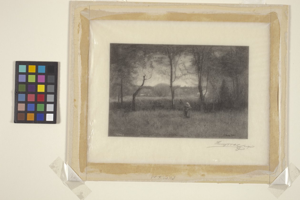 Landskap (tregravering) av Henry Wolf