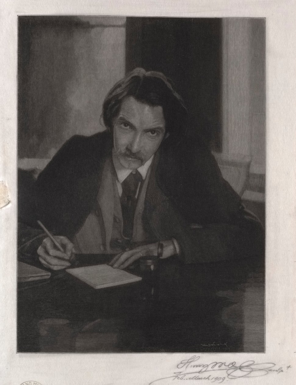 Robert Louis Stevenson, 1909. av Henry Wolf