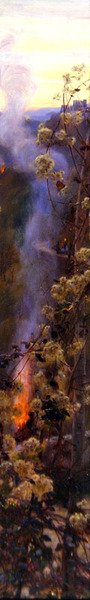 Befano Fuoci, ca. 1900 (olje på panel) av Herbert Arnould Olivier