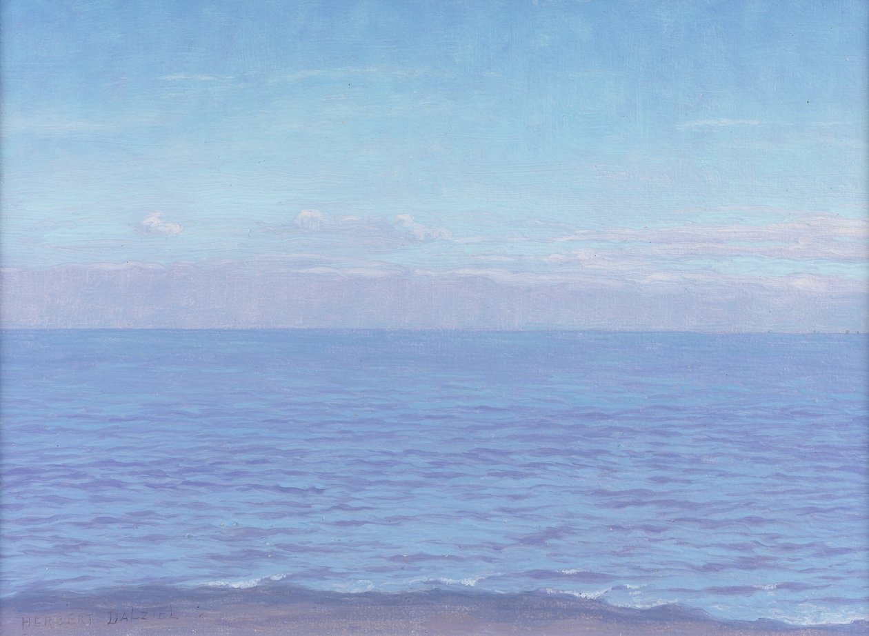 Havet (olje på papir) av Herbert Dalziel