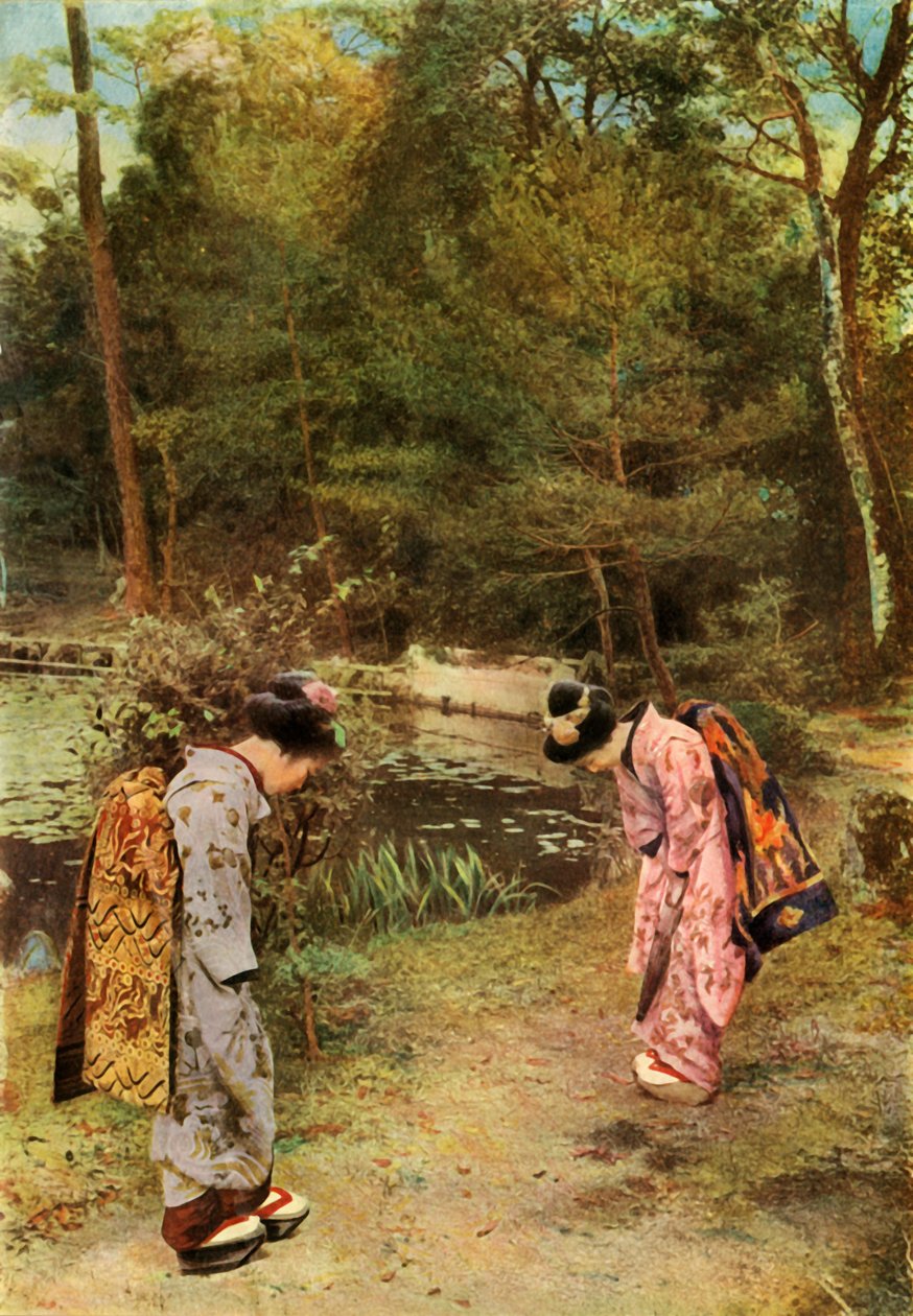 Hilsen på tempelområdet, 1910. av Herbert Ponting
