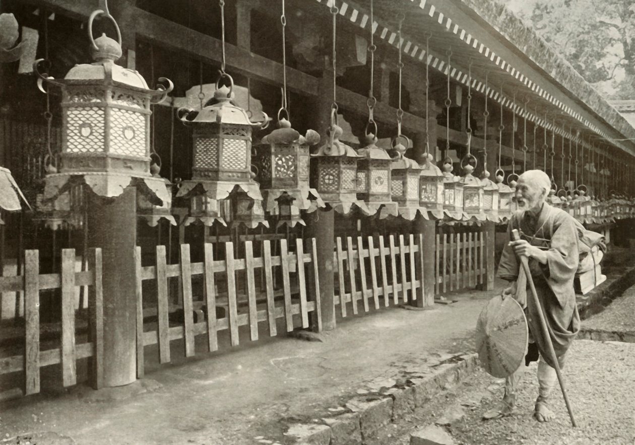 På en pilegrimsreise til Nara, 1910. av Herbert Ponting