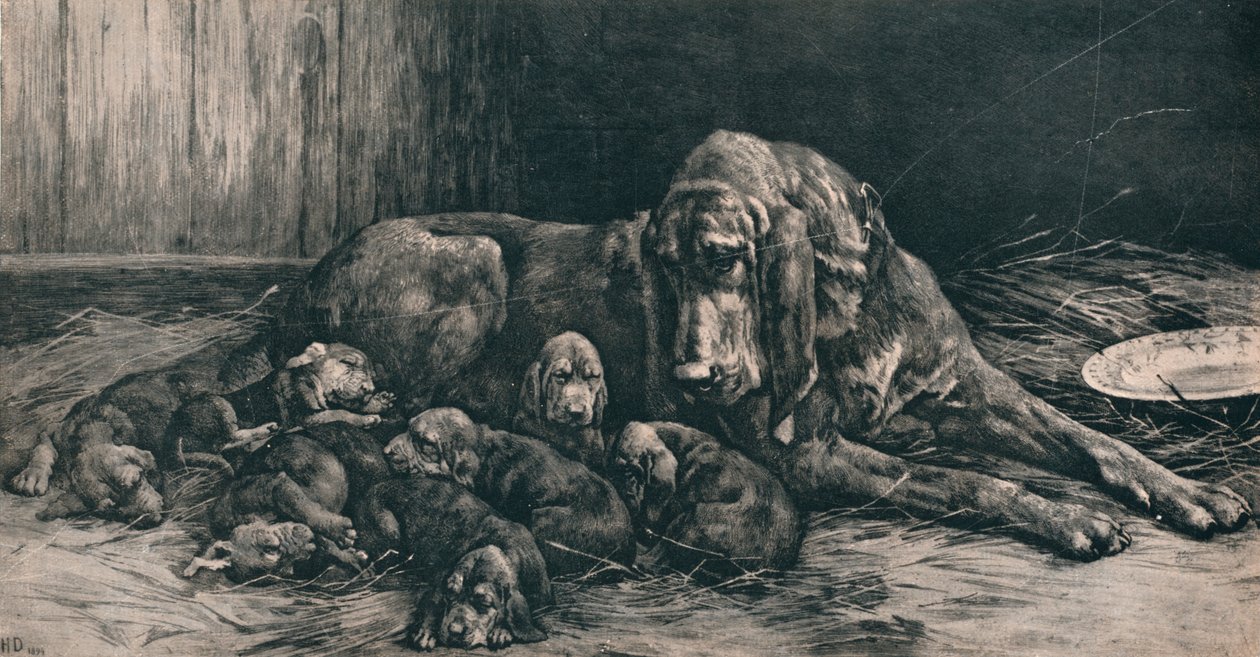 Den glade mor, 1894, 1911 av Herbert Thomas Dicksee