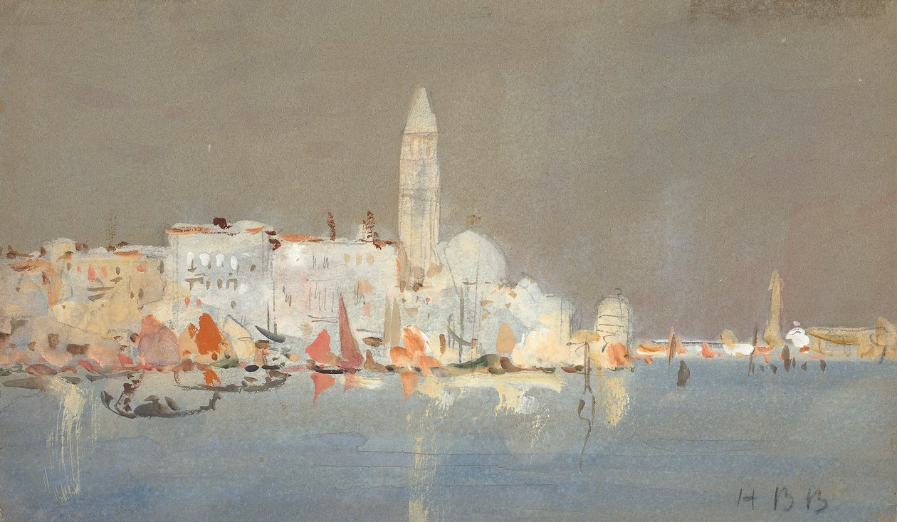 Venetiansk Capriccio med en Campanile. av Hercules Brabazon Brabazon