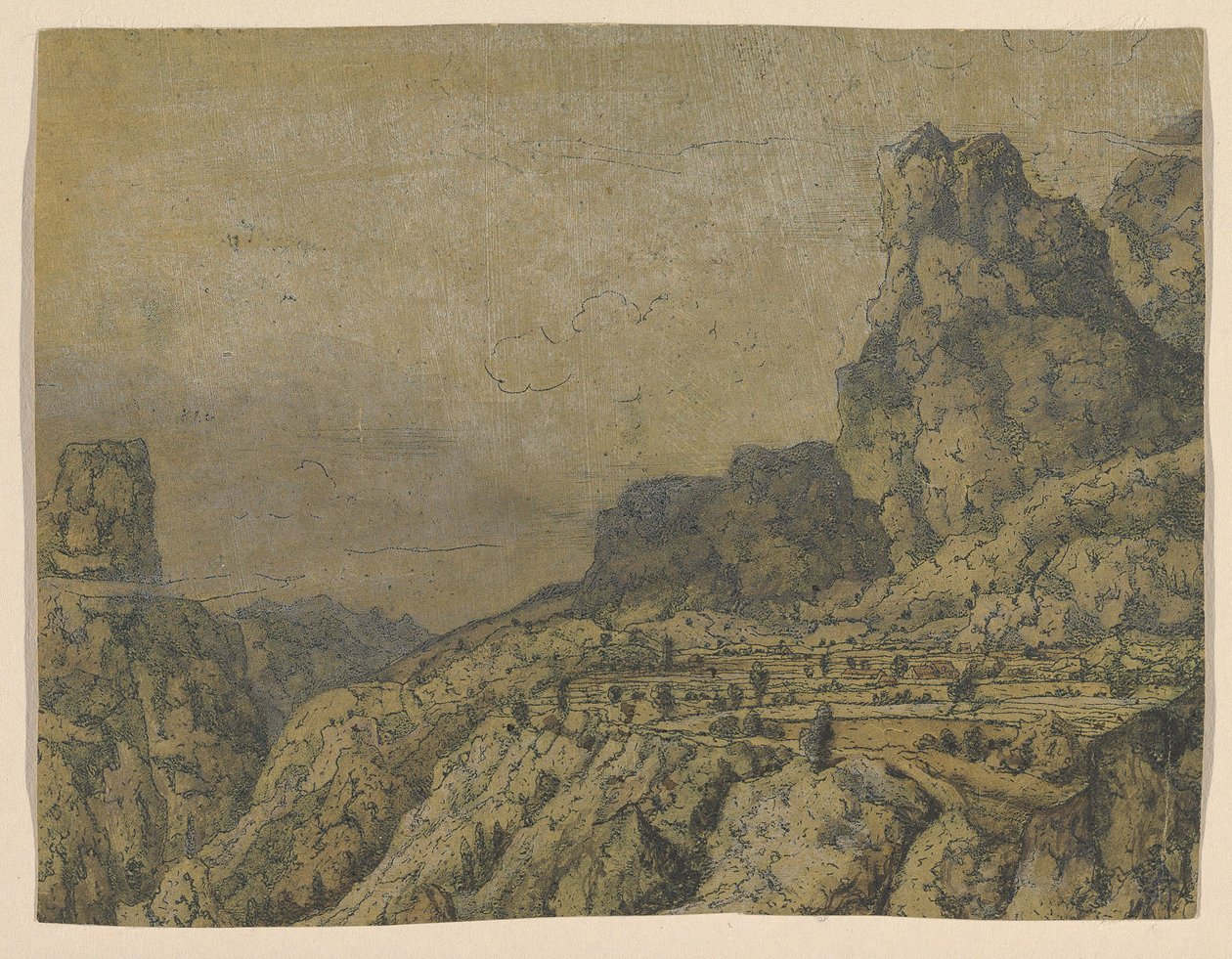 Fjelldal med platå, ca. 1625-30. av Hercules Seger